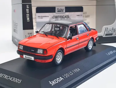 Zdjęcie produktu dla ŠKODA 120 LS (1984) czerwony RETRO LINE 1:43