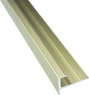 Produktbild von Alu Stufenprofil Fliesenschiene Profil Treppe Laminat gold matt L270cm H10mm