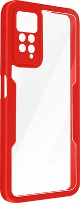 Produktbild von Avizar, 360° Hülle Redmi Note 11 / 11s, harte Rückseite + Silikonumrandung, Rot