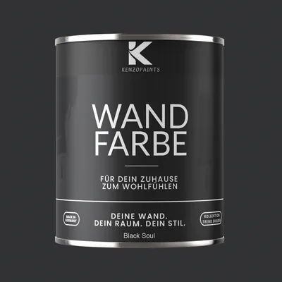 Produktbild von Kenzopaints 1Liter Wandfarbe Designfarbe Innenfarbe - Black Soul