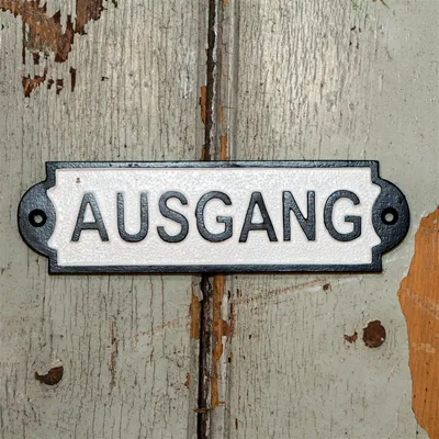 Produktbild von Schild Eisen Gusseisen "Ausgang" Exit Türschild