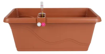 Produktbild von Blumenkasten Terrakotta 38,5cm Balkonkasten Pflanzkasten Blumentopf Bewässerung