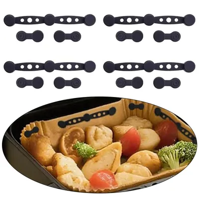 Produktbild von 12 Silikon Fixierclip für Heißluftfritteusen, magnetische Befestigungsschnallen für Backpapier, Kochen und Backen in der Heißluftfritteuse