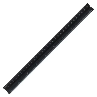 Obrázek produktu pro Trojúhelníková měřítko 30 cm - Hliníková slitina - Metrický měřítko - 6 měřítek 1:20/1:25/1:50/1:75/1:100/1:125 - Měřicí nástroj - Multifunkční - Pravítko