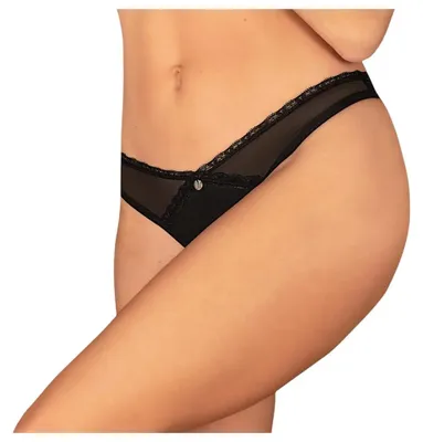 Productafbeelding van Obsessive - Stringbroek met open voorkant - Zwart
