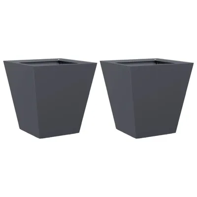 Produktbild von Pflanzkübel 2 Stk. Anthrazit 30x30x30 Stahl