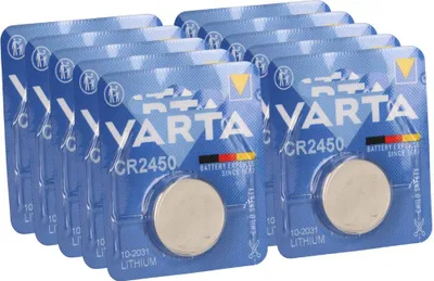 Produktbild von 10x VARTA CR 2450 Lithium-Knopfzelle 3V (10x 1er Blister)