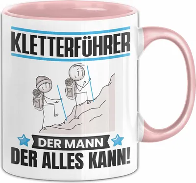 Produktbild von Kletterführer Tasse Geschenk für Kletterführer Der Mann Der Alles Kann Geschenkidee zum Geburtstag (Rosa)