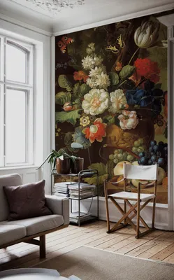 Produktbild von Coloray Fototapete 250x250 cm Latextapete Magicstick - Blumenstrauß-Weinleseblumen.