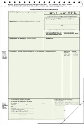 Produktbild von RNK Verlag Vordruck "Warenverkehrsbescheinigung EUR.1" DIN A4 50 Stück