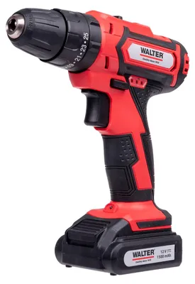 Produktbild von WALTER Akku-Schlagbohrschrauber 12 V, Bohren, Schrauben und Schlagbohren in einem Gerät, mit LED Arbeitslampe, mit LED Akkustands-Anzeige, 13 tlg. Zubehörset