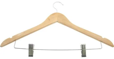Produktbild von Kleiderbügel Holz mit 2 Metall-Clips