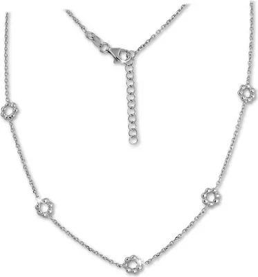 Image de SilberDream Collier 925 Argent 47cm Bijoux Femme Fleurs argent D2SDK11444J