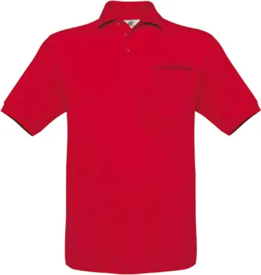 Produktbild von B&C PU415 | Poloshirt Safran Pocket / Uni - Farbe: Red - Größe: M