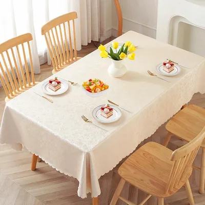 Immagine prodotto di Tovaglia lavabile, 100x140 cm, beige, idrorepellente, in poliestere, rettangolare