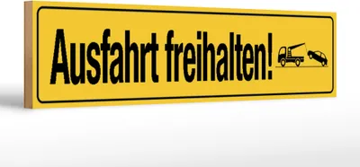 Produktbild von Holzschild  Ausfahrt freihalten, 46 x 10 cm, Holzschilder Achtung Widerrechtlich