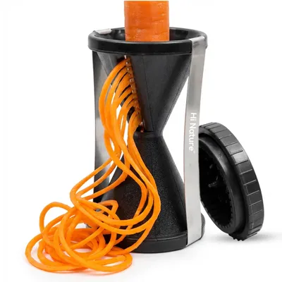 Produktbild von HI NATURE™ Spiralschneider Gemüse – Manueller Gemüseschneider für Zucchininudeln, Zoodles & Gemüsespaghetti – Julienneschneider & Spiralschäler