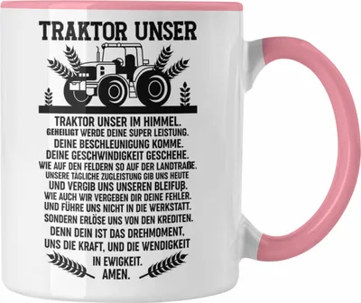 Produktbild von Trendation - Traktor Unser Tasse Geschenk Lustig Landwirt Spruch Bauer (Rosa)