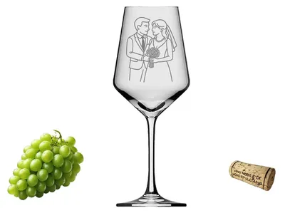 Produktbild von Weinglas Hochzeit Brautpaar Gravur spülmaschinenfest für unvergessliche Weinmomente