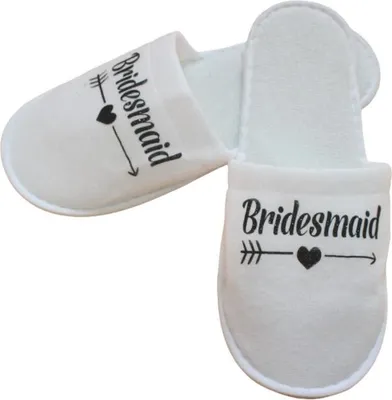 Produktbild von INF Brautjungfern Hausschuhe für Hochzeit, Spa, Party - 1 Paar Schwarz