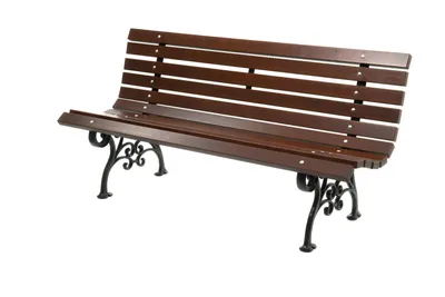 Produktbild von Gartenbank Parkbank Holtz Gusseisen Garten Outdoor Bank 0112 Bank für Terrassen Balkonbank, Holzbank, Gartenmöbel 150 x 74 x 40 cm Farbe: Palisander