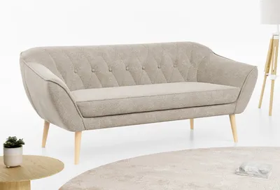 Produktbild von Sofa, Skandinavischer Stil, Holzbeine - PIRS - 3 Sitzer - Beige - Struktur