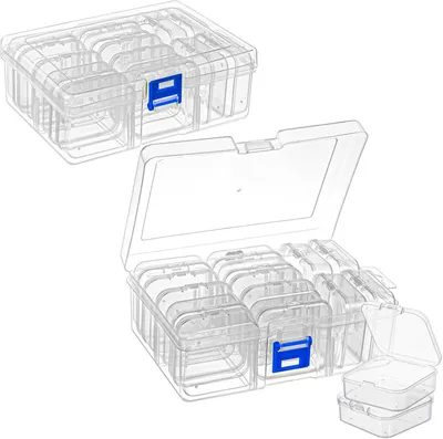Produktbild von Aufbewahrungsbox transparent 5.5 x 5.5 x 2 cm, 14 Stücke, für Schmuck