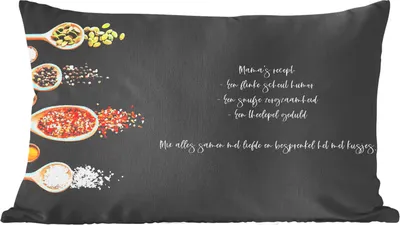 Produktbild von MuchoWow® Zierkissen Sofakissen Wohnzimmer Dekokissen 60x40 cm Zitate - Sprichwörter - Muttis Rezept - Küche - Kopfkissen - Polster mit Foto