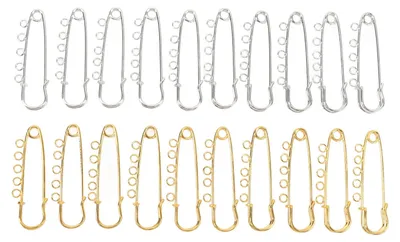 Obrázek produktu pro 20 kusů kovových brožových sponek, robustní, s 5 otvory pro výrobu šperků, oděvů, přikrývek, šití, zlato, stříbro