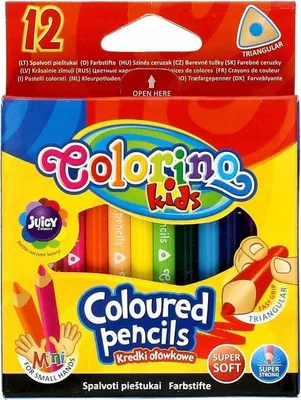 Image de Crayons de couleur triangulaires courts 12 couleurs