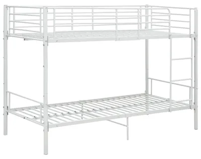 Image de vidaXL Lit superposé blanc métal 90×200 cm