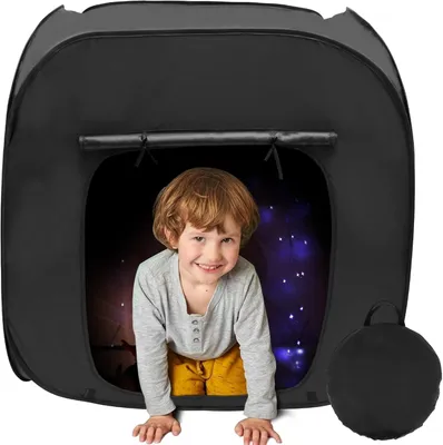 Obrázek produktu pro 90cm zatemňovací stan pro smyslové potřeby, přenosný skládací stan, taška na přenášení, pomůcka pro osoby s autismem/SPD/úzkostnými stavy, černý.