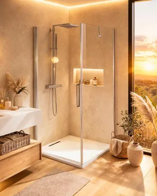 Immagine prodotto di Box doccia 100x120 a battente vetro temperato 6 mm 195 H cromo Linje