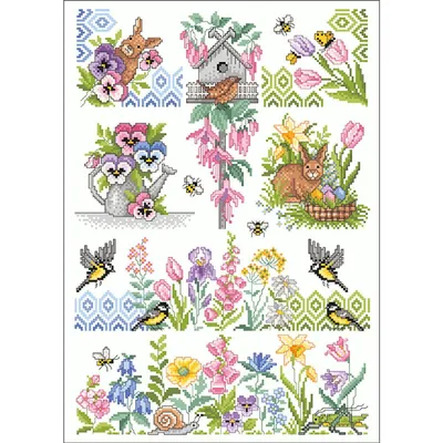 Image de Lindner's point de croix modèle de comptage "jardin de printemps", 107