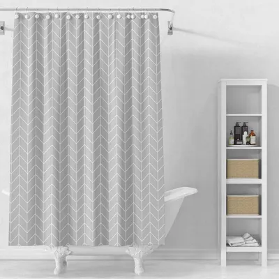 Obrázek produktu pro Sprchový závěs 180x180cm, vinyl, šedý, geometrický