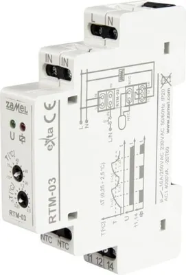 Immagine prodotto di Regolatore di temperatura a 1 modulo con isteresi 0,25-2st C RTM-03 Exta Zamel