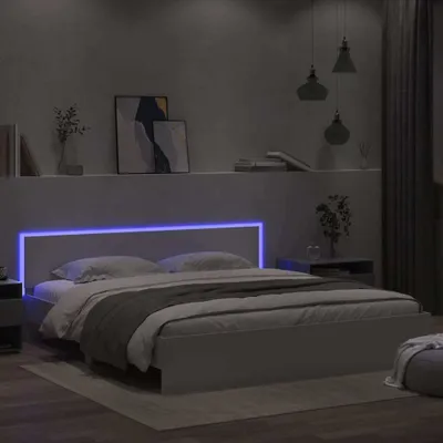 Image de Maison Exclusive - Cadre de lit avec LED sans matelas blanc 200x200 cm