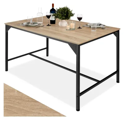 Produktbild von Esstisch Holz und Metall, 120 x 75 x 75 cm, Küchentisch, Bartisch, Bistrotisch, Tisch für Wohnzimmer und Küche