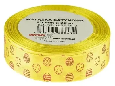 Produktbild von Gelbes Satinband für Ostern, 25 mm x 22 m – Brewis