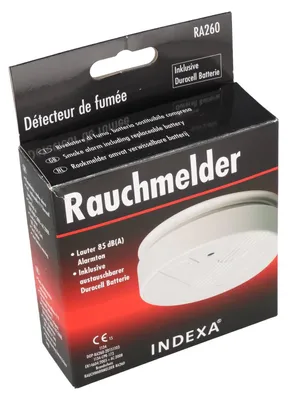 Produktbild von Indexa RA260 - Photoelektrischer Reflexionsmelder - Weiß - 85 dB - Akku - 9 V - Alkali