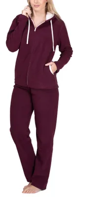 Produktbild von SLOUCHER  Fleece-Anzug Hausanzug aus wärmenden Fleece für Damen ; bordeaux , 44/46