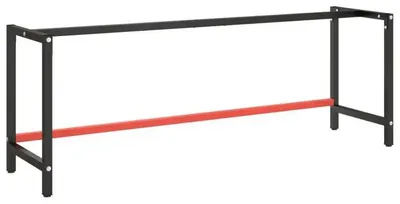 Produktbild von Werkbank - Gestell aus Edelstahl - 220×57×79 cm - Werkstatttisch - Matte Oberfläche - Schwarz