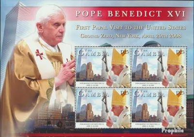 Produktbild von Briefmarken Gambia 2008 Mi 5994 Kleinbogen (kompl.Ausg.) postfrisch USA-Besuch Papst Benedikt XVI.