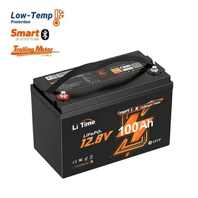Produktbild von 12V 100Ah LiFePO4 Bluetooth Batterie 1280Wh Energie für Elektro Aussenborder Bootsmotor Schlauchboot Fischerboot