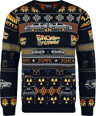 Produktbild von Zurück in die Zukunft Weihnachtspullover Herren Delorean multicolor 3XL