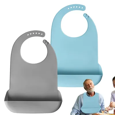 Productafbeelding van Omgoods - Set van 2 Wasbare Siliconen Slabbetjes voor Volwassenen