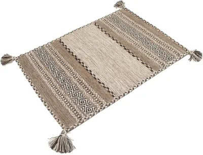 Produktbild von Kilim-Teppich im Stammesstil, 100% Baumwolle, indische Herstellung, handgefertigt, 180x60 cm