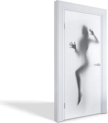 Produktbild von Wandtattoos Türen Selbstklebende Wandsticker Türtapeten - Schatten hinter dem Glas - 95 x 205 cm