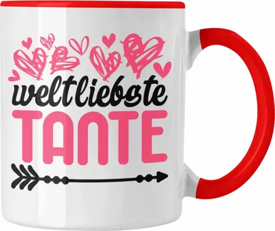 Produktbild von Trendation - Beste Tante der Welt Geschenk Tasse mit Spruch Kaffeetasse für Weltliebste Tante (Rot)