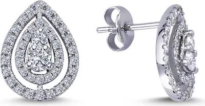Produktbild von Diamant Drop Ohrringe 585`er 14 Karat Weißgold